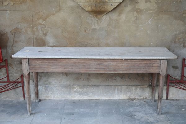 A BEECH AND PINE CONSERVATORY SIDE TABLE,