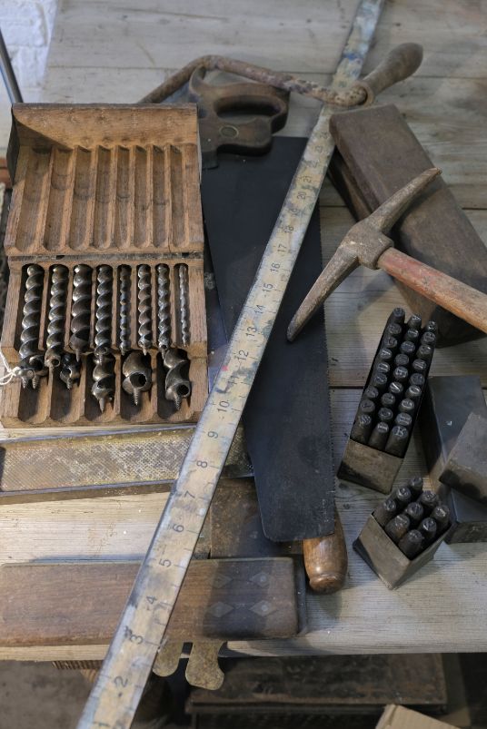 A COLLECTION OF OLD TOOLS,