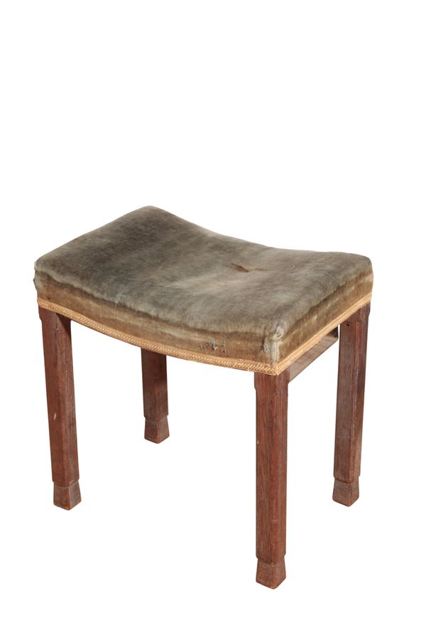 A GEORGE VI OAK CORONATION STOOL,