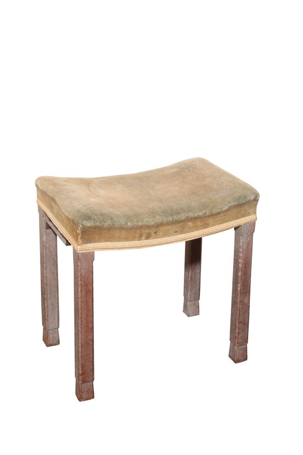 A GEORGE VI OAK CORONATION STOOL,