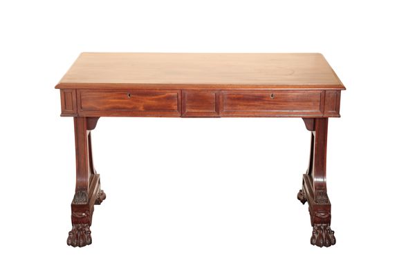 A REGENCY MAHOGANY LIBRARY SIDE TABLE, IN THE MANNER OF GILLOWS,