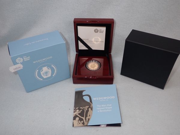 THE ROYAL MINT: 'WEDGWOOD 260TH ANNIVAERSARY CELEBRATION' 2019 UK £2 GOLD PROOF COIN