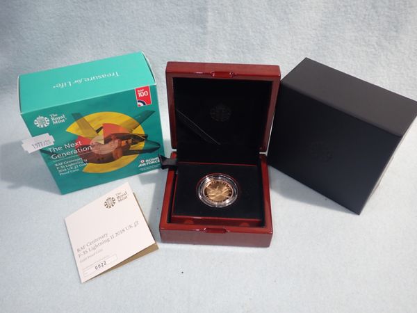 THE ROYAL MINT: 'RAF CENTENARY F-35 LIGHTNING II' 2018 UK £2 GOLD PROOF COIN