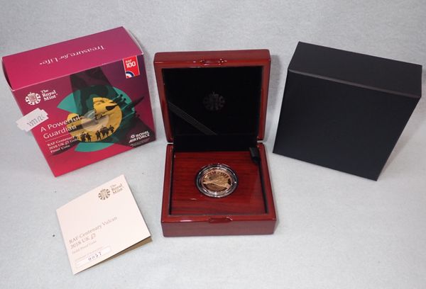 THE ROYAL MINT: 'RAF CENTENARY VULCAN' 2018 UK £2 GOLD PROOF COIN