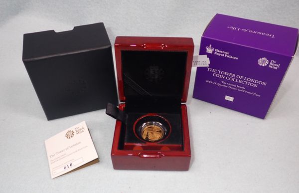 THE ROYAL MINT: 'THE TOWER OF LONDON' 2019 UK QUARTER OUNCE GOLD PROOF COIN