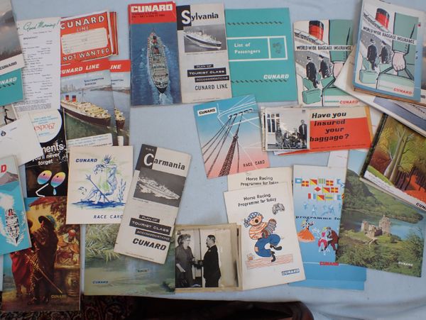 A COLLECTION OF CUNARD LINER EPHEMERA