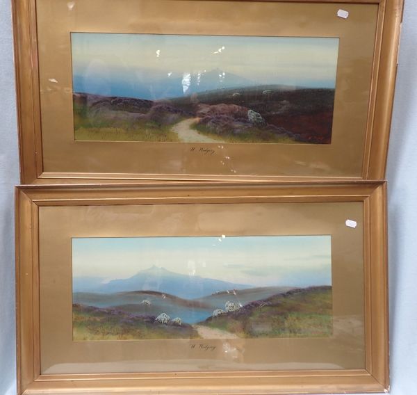 W. WIDGERY: MOORLAND  VIEW, WATERCOLOUR