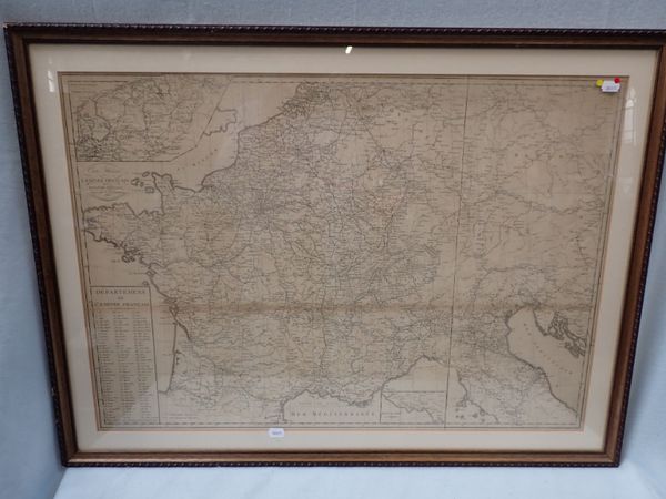 AN EARLY 19TH CENTURY MAP OF FRANCE