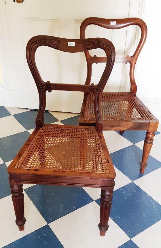 A NEAR PAIR OF GEORGE IV SIDE CHAIRS, PROBABLY BY GILLOW,