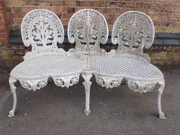 A VICTORIAN STYLE CAST METAL BENCH