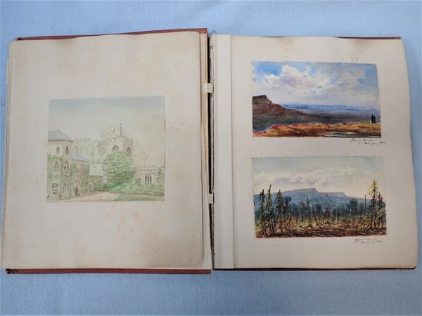 A 19TH CENTURY ALBUM OF WATERCOLOURS