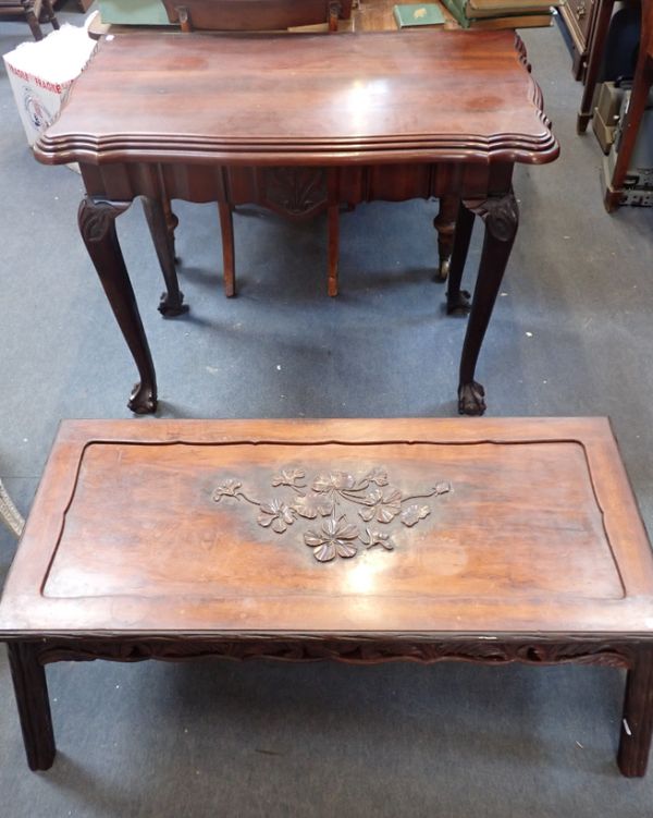 A COLONIAL SIDE TABLE, FITTED WITH A DRAWER