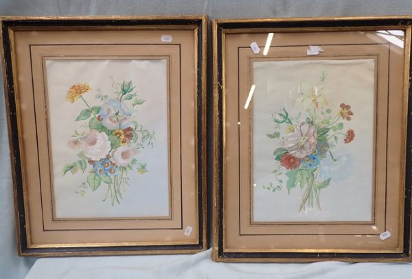 TWO 19TH CENTURY FLORAL WATERCOLOURS