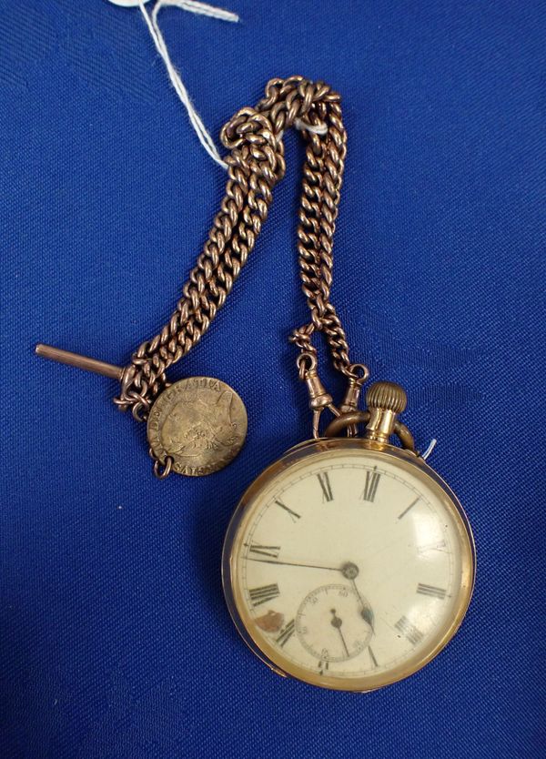 POCKET WATCH, 18CT YELLOW GOLD CASED