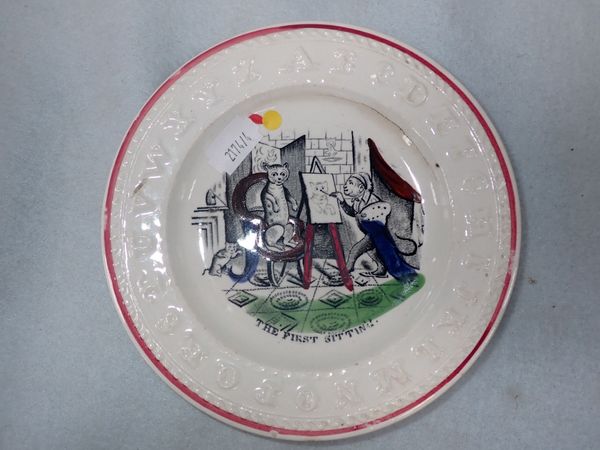 A VICTORIAN TRANSFER DECORATED NURSERY PLATE