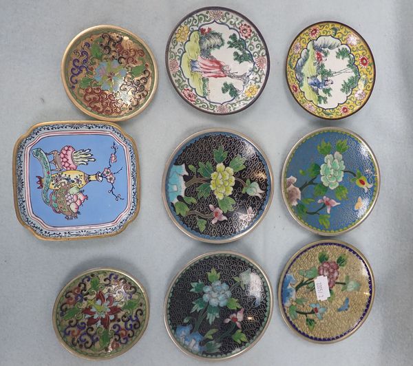 A COLLECTION OF CLOISONNE DISHES