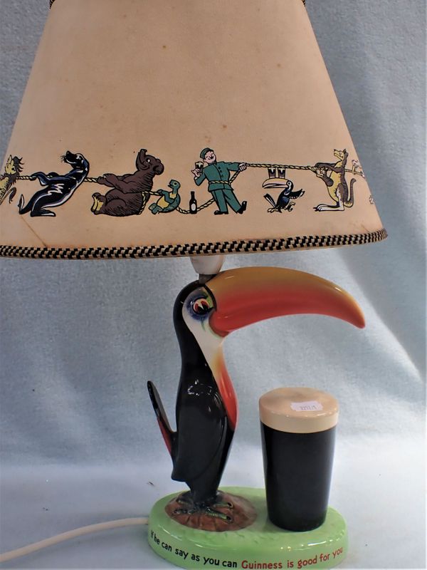 AN ORIGINAL CARLTON WARE  GUINNESS TOUCAN TABLE LAMP