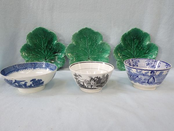 THREE 19TH CENTURY TRANSFER PRINTED BOWLS