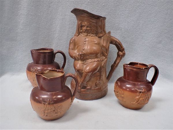 A 19TH CENTURY STONEWARE FIGURAL JUG