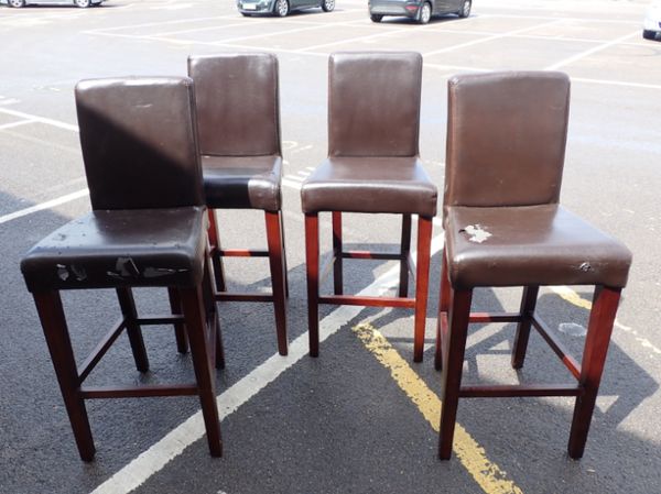 SET OF FOUR ITALIAN BARSTOOLS IN WORN CONDITION