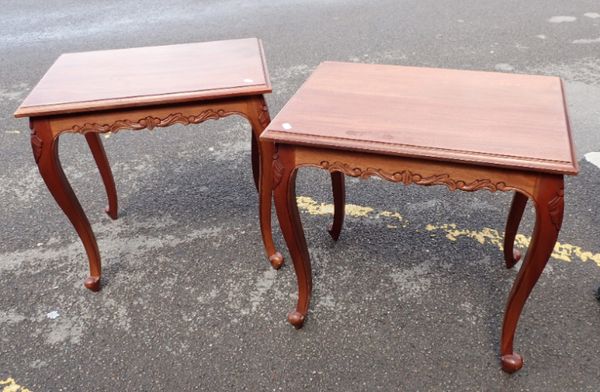 TWO MODERN MAHOGANY OCCASIONAL TABLES