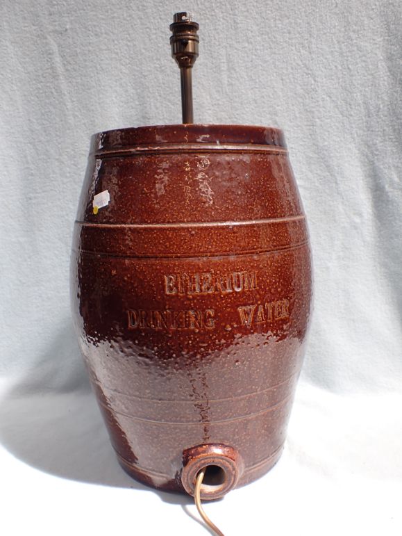 A VICTORIAN STONEWARE WATER BARREL