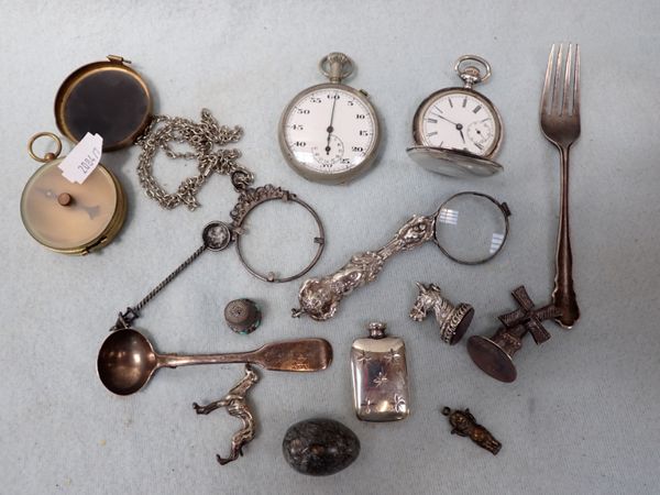 A SILVER CASED POCKET WATCH