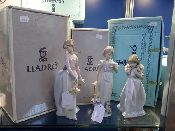 LLADRO COLLECTOR'S SOCIETY; 'RAMOS DE PRIMAVERA', 'BASKET OF LOVE' AND 'SUMMER STROLL'