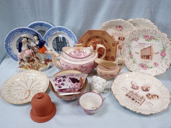 A COLLECTION OF REGENCY PINK LUSTRE WARE