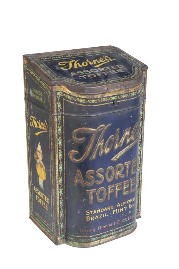 A 'THORNE'S ASSORTED TOFFEE' ENAMEL TIN
