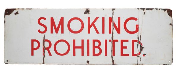 A 'SMOKING PROHIBITED' ENAMEL SIGN
