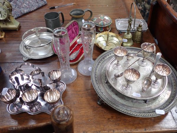 PAIR OF SILVER MOUNTED CUT GLASS VASES