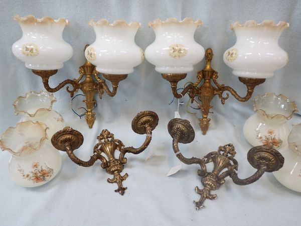 A COLLECTION OF CAST WALL-LIGHT FITTINGS