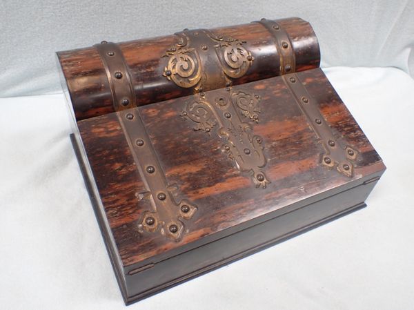 A 19TH CENTURY COROMANDEL WOOD WRITING BOX