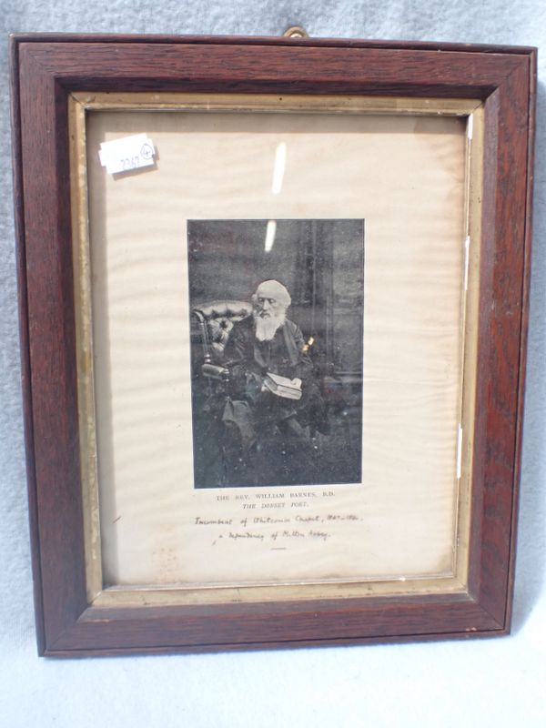 HARDY/BARNES: A FRAMED PHOTOGRAVURE OF WILLIAM BARNES