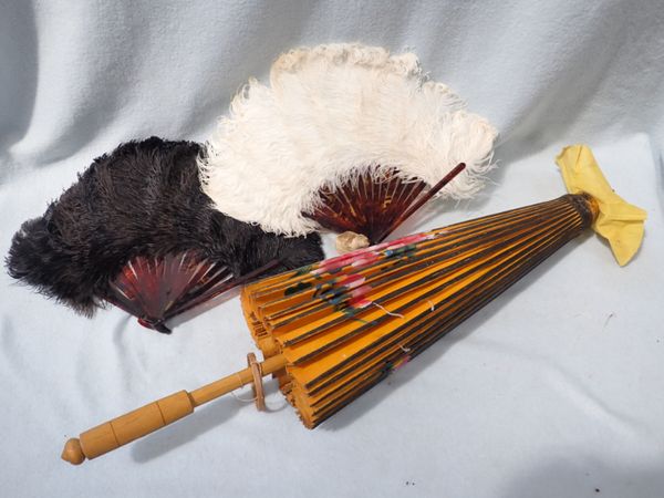 A VINTAGE OSTRITCH FEATHER FAN