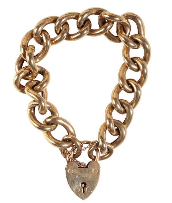 A  GOLD CHAIN LINK BRACELET,