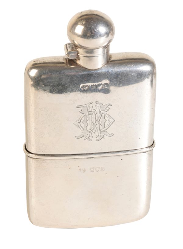A SILVER HIP FLASK