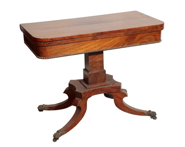 A GEORGE IV MAHOGANY CARD TABLE, POSSIBLY SCOTTISH,