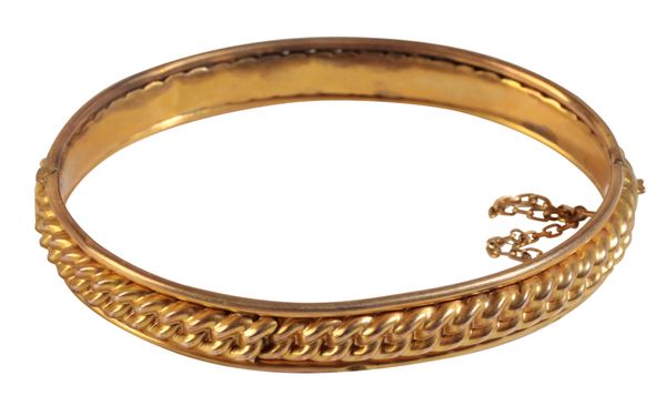 A VICTORIAN  HINGED GOLD BANGLE