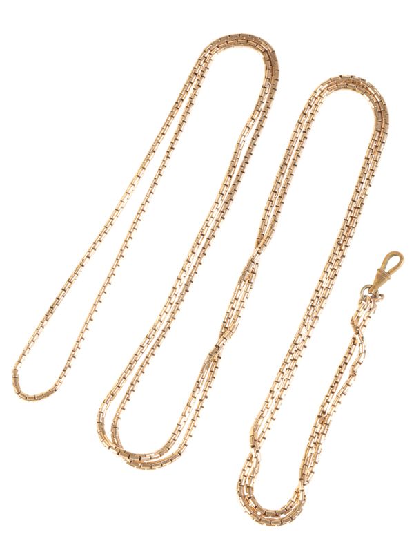 A GOLD FOB CHAIN