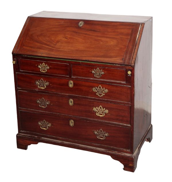 A GEORGE III MAHOGANY BUREAU,