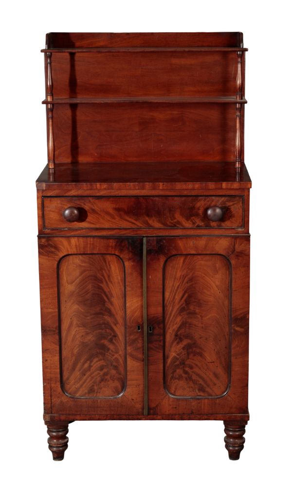 A REGENCY MAHOGANY SIDE CABINET,