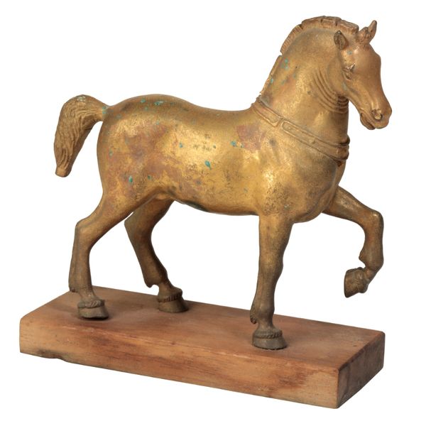 A GILT BRONZE MODEL OF ONE OF THE FOUR HORSES OF ST. MARK'S,