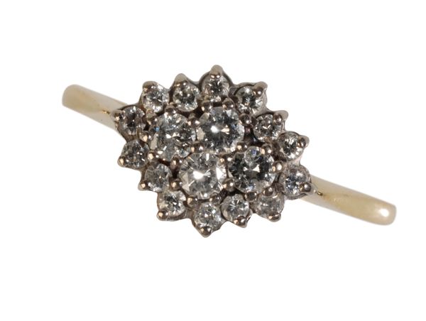 A DIAMOND CLUSTER RING