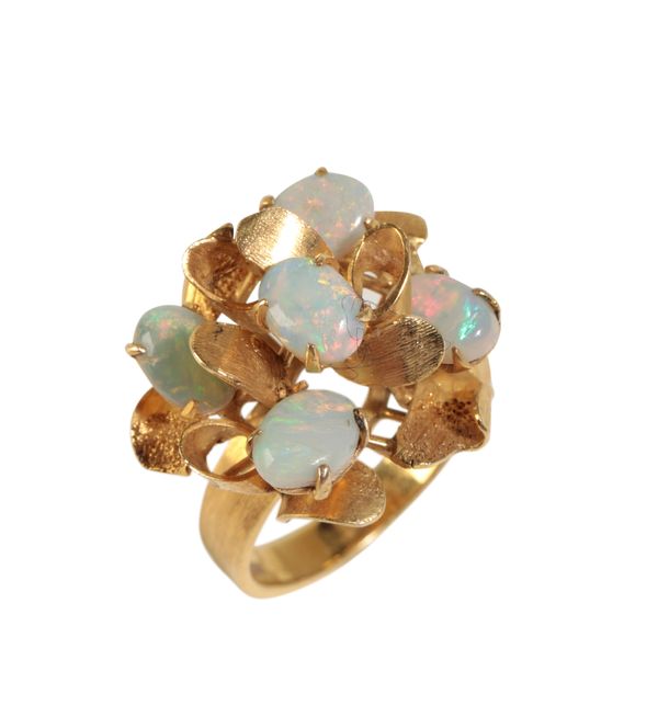 A 1960'S OPAL DRESS RING