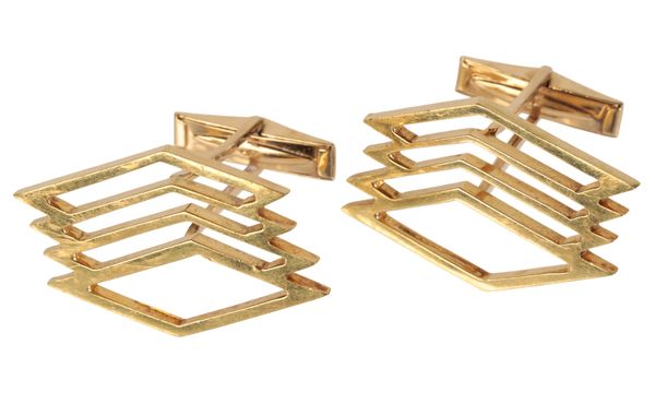 A PAIR CARTIER 9CT GOLD CUFFLINKS