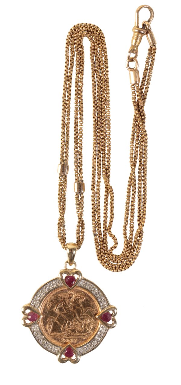 A GOLD SOVEREIGN PENDANT NECKLACE