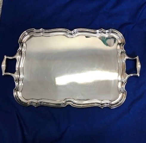 A SILVER PLATED TRAY