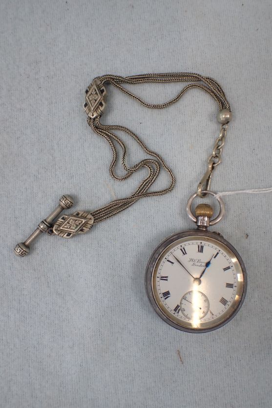 A SILVER CASED POCKET WATCH